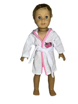 White Strawberry Robe Fits 18" American Girl Doll Clothes0