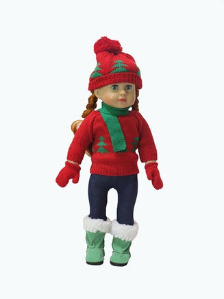 Red And Green Sweater Pant Set Hat Mittens Fits 18" American Girl Doll Clothing2