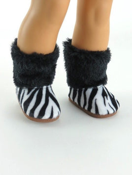 Zebra Print Furry Boots Fits 18" American Girl Doll Clothing Shoes0
