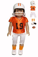 Orange Football Uniform Helmet Shoes Fits 18" American Boy Girl Doll Clothing0