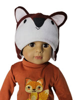 Embroidered Fox Pant Set & Hat Fits 18" American Boy Girl Doll Clothes1