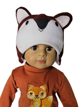 Embroidered Fox Pant Set & Hat Fits 18" American Boy Girl Doll Clothes1