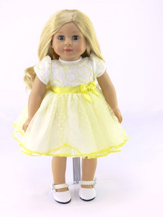 White And Yellow Polka Dot Dress Fits 18" American Girl Doll Clothing1
