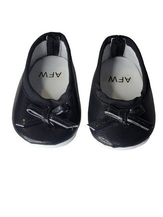 Black Ballet Bow Flats Fits 18" American Girl Doll Clothing Shoes1