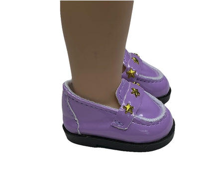 Purple Star Loafers Fits 14.5" Wellie Wisher American Girl Doll Shoes2