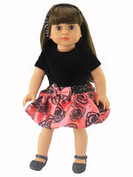 Rose Print Sequin Skirt Set Fits 18" American Girl Doll Clothing2