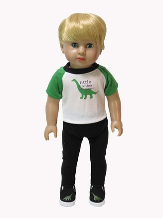 Little Brother Dino Pant Set Shoes Fits 18" American Boy Girl Doll Clothing1