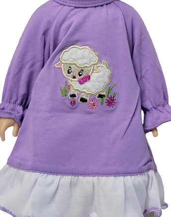 Little Lamb Nightgown Fits 14.5" Wellie Wisher American Girl Doll Clothing1