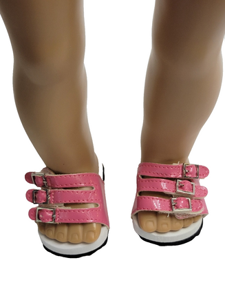 Pink Buckle Sandals Fits 18" American Girl Doll Clothing Shoes1