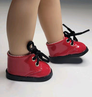 Red Shoes With Black Laces Fits 14.5" Wellie Wisher American Girl Doll Shoes1