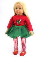 Candy Cane Tutu Christmas Dress Fits 18" American Girl Doll Clothing1