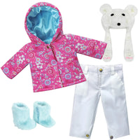 Winter Coat Snow Pants Outfit Hat Boots Fits 18" American Girl Doll Clothing2