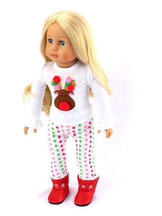 Christmas Reindeer Tutu 3pc Pant Set Fits 18" American Girl Doll Clothing1