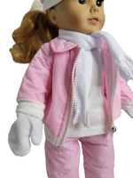 Pink Snowsuit Scarf Mittens Hat Fits 18" American Girl Doll Clothing2