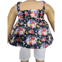 Colorful Rose Print Capri Pant Set Fits 18" American Girl Doll Clothes2