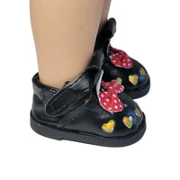 Black Heart Cutout Mary Jane Shoes Fits 14.5" Wellie Wisher American Girl Doll1