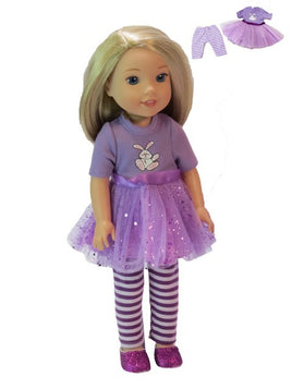 Easter Bunny Tutu Outfit Fits 14.5" Wellie Wisher American Girl Doll Clothing0