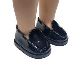 Black Loafers Fits 14.5" Wellie Wisher American Girl Doll Shoes0