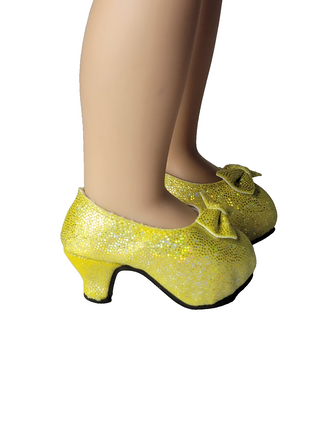 Yellow Princess High Heel Shoes Fits 14.5" Wellie Wisher American Girl Doll Shoe2