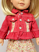 Floral Western Dress Jacket Fits 14.5" Wellie Wisher American Girl Doll Clothing2