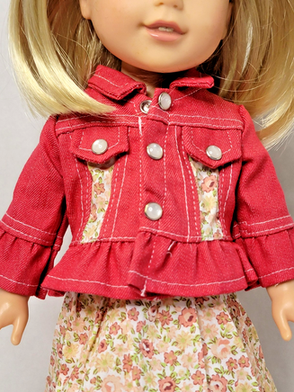 Floral Western Dress Jacket Fits 14.5" Wellie Wisher American Girl Doll Clothing2