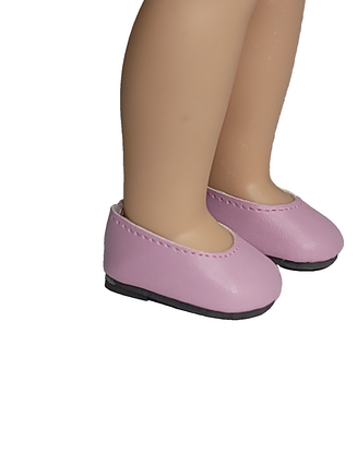 Pink Satin Flat Dress Shoes Fits 14.5" Wellie Wisher American Girl Doll Shoes2