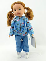 Blue Vet Outfit Fits 14.5" Wellie Wisher American Girl Doll Clothing0