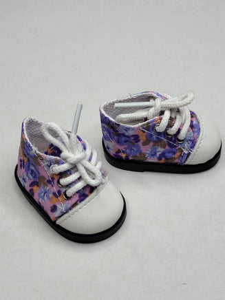 Purple Floral Shoes Fits 14.5" Wellie Wisher American Girl Doll Shoes3