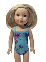 Tropical One Piece Swimsuit Fits 14.5" Wellie Wisher American Girl Doll Clothing0