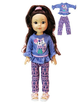 Tribal Fox Pant Set Fits 14.5" Wellie Wisher American Girl Doll Clothing0