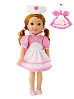 Candy Stripe Nurse Outfit Fits 14.5" Wellie Wisher American Girl Doll Clothing0