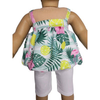Tropical Print Capri Pant Set Fits 18" American Girl Doll Clothes2