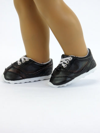 Black Slip On Sporty Sneakers Fits 18" American Girl Doll Clothing Shoes0