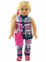 Tribal Print Pant Set Purse Fits 18" American Girl Doll Clothing0