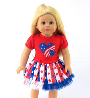 Red White Blue Stars Stripes Dress Fits 18" American Girl Doll Clothing2