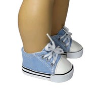 Blue Canvas Sneakers Fits 18" American Girl Doll Clothes Shoes0