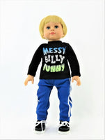 Messy Silly Funny Pant Set Fits 18" American Boy Girl Doll Clothing0