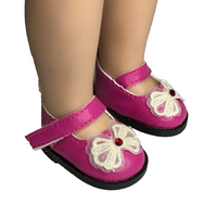 Pink Bow Dress Shoes Fits 14.5" Wellie Wisher American Girl Doll Shoes1