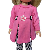 Pink Flower Pant Set Fits 14.5" Wellie Wisher American Girl Doll Clothing1