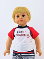 Little Firecracker Short Set Fits 18" American Boy Girl Doll Clothing1