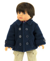 Navy Blue Coat Fits 18" American Boy Girl Doll Clothing0