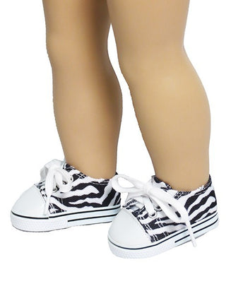 Zebra Low Top Sneakers Fits 18" American Girl Doll Clothing Shoes0