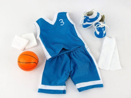 Blue Basketball Outfit Shoes Fits 18" American Boy Girl Doll Clothing2