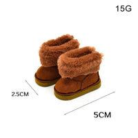 Brown Fur Trim Boots 5*2.5 cm Fits BJD Dolls1