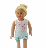 Pastel Fringe Short Set Fits 18" American Girl Doll Clothing0