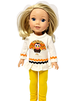 Fall Turkey Pant Set Fits 14.5" Wellie Wisher American Girl Doll Clothing0