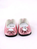 Pink Rhinestone Bow Flats Fits 14.5" Wellie Wisher American Girl Doll Shoes1