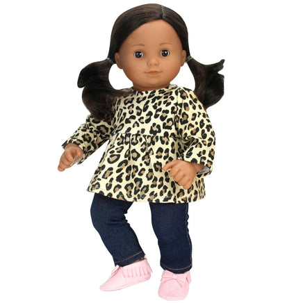 Cheetah Tunic & Jeggings Fits 15" Bitty Baby American Girl Doll Clothing0