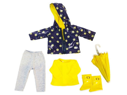 Yellow Daisy Raincoat Outfit Fits 14.5" Wellie Wisher American Girl Doll Clothes2