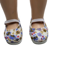 White Floral Slip On Shoes Fits 14.5" Wellie Wisher American Girl Doll Shoes2
